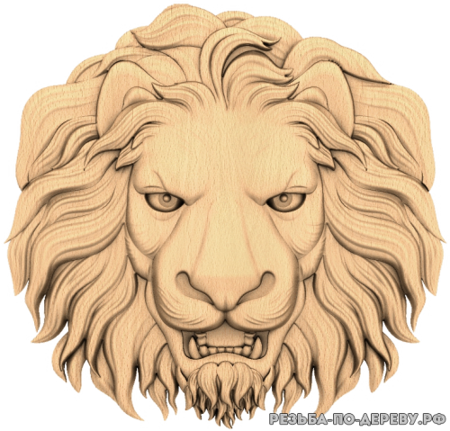 Голова льва №16 из дерева