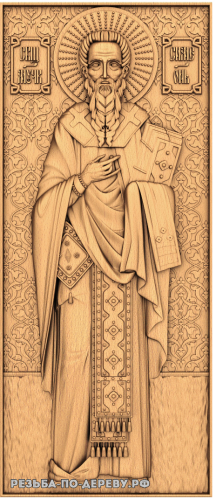 Резная икона Святой Симеон из дерева