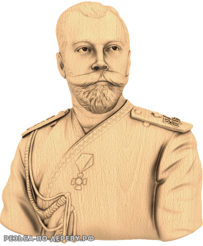 Резное панно Николай II из дерева