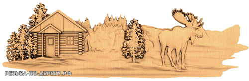 Резное панно Олень №6 из дерева