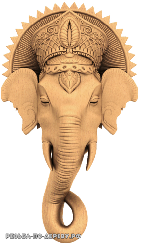 Резное панно Слон №5 из дерева