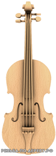 Резное панно Скрипка из дерева