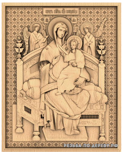 Резная икона Богородица Всецарица (2) из дерева