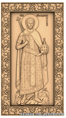 Резная икона Святой Мученик Иоанн-Владимир из дерева
