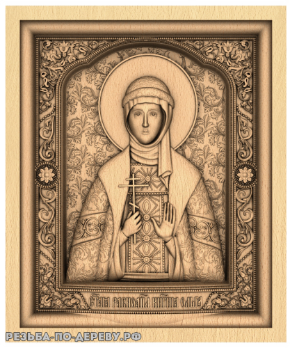 Резная икона Святая княгиня Ольга #4 из дерева