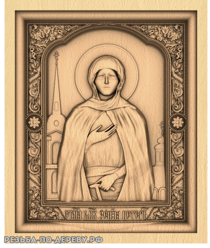 Резная икона Святая Ксения Петербургская (2) из дерева