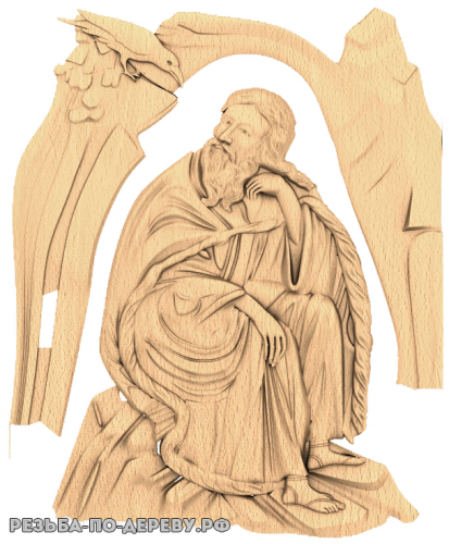 Резная икона Святой Илья из дерева