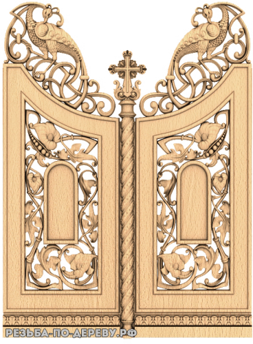 Резная икона Царские врата из дерева
