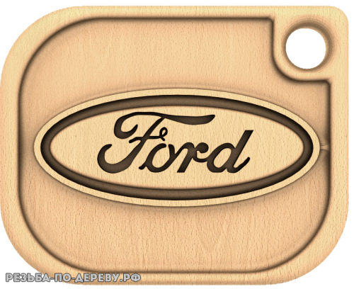 Резное панно Брелок Ford из дерева