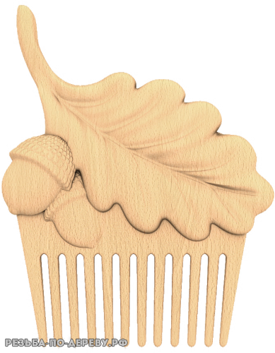 Резное панно Гребень дубовый лист из дерева
