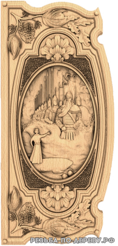 Резное панно 33 богатыря (4 серия) из дерева