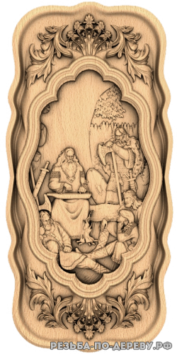 Резное панно Песнь бояна (3 серия) из дерева