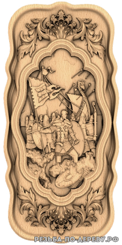 Резное панно Святослав (3 серия) из дерева