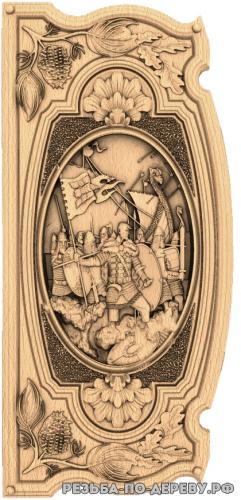Резное панно Святослав (4 серия) из дерева
