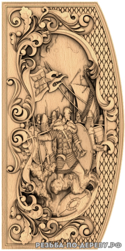 Резное панно Святослав (5 серия) из дерева