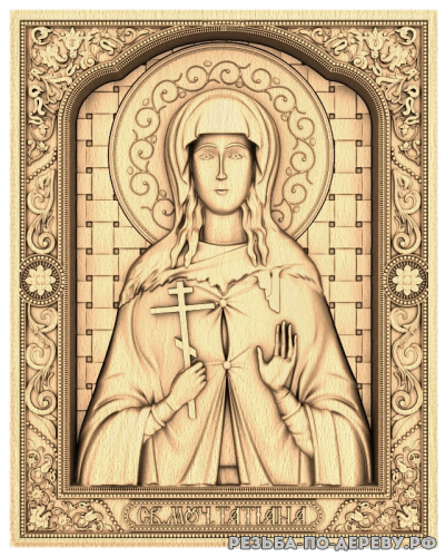 Резная икона Святая мученица Татьяна из дерева