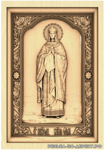 Резная икона Святая Ольга №3 из дерева
