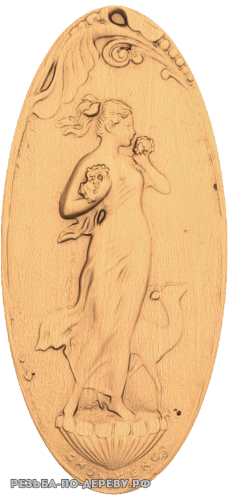 Резное панно Девушка №14 из дерева