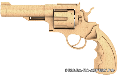 Резное панно Револьвер из дерева