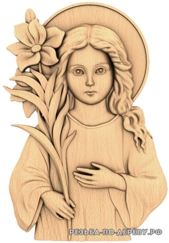 Резная икона Богородица Трилетствующая из дерева