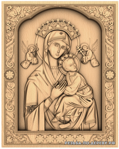 Резная икона Страстная икона Божьей Матери из дерева