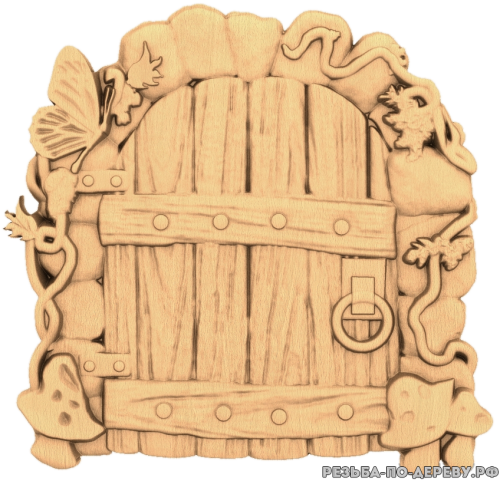 Сказочная дверца - резное изделие из дерева