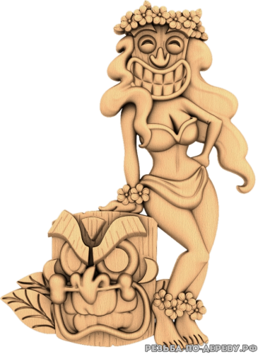 Гавайская Tiki - резное изделие из дерева