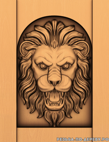 Голова льва #2 из дерева